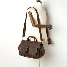 Load image into Gallery viewer, Crazy Horse Leather Briefcase Large Capacity