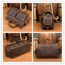 Load image into Gallery viewer, Crazy Horse Leather Briefcase Large Capacity