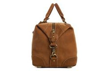 Load image into Gallery viewer, Vintage Brown Genuine Natural Leather Overnight Bag