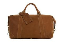 Load image into Gallery viewer, Vintage Brown Genuine Natural Leather Overnight Bag