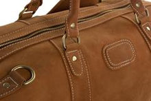 Load image into Gallery viewer, Vintage Brown Genuine Natural Leather Overnight Bag