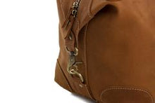 Load image into Gallery viewer, Vintage Brown Genuine Natural Leather Overnight Bag
