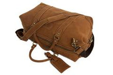 Load image into Gallery viewer, Vintage Brown Genuine Natural Leather Overnight Bag