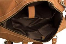 Load image into Gallery viewer, Vintage Brown Genuine Natural Leather Overnight Bag