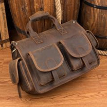 Load image into Gallery viewer, Crazy Horse Leather Briefcase Large Capacity
